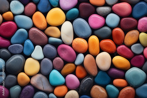 a group of colorful pebbles photo