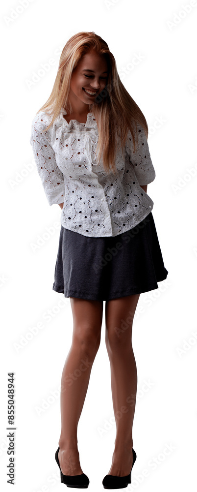 Stylish young woman posing on transparent background Stylish young woman posing on transparent background