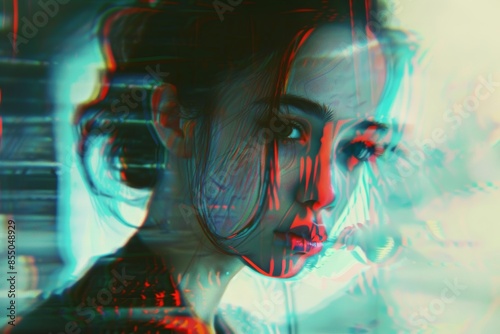 Captivating glitch photo effect creating a striking digital anomaly for enhanced visual appeal photo