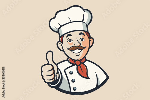 handsome Italian chef vector illustration