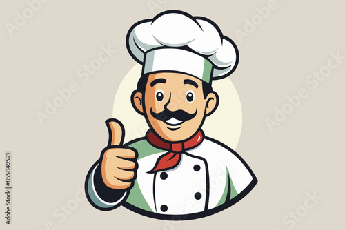 handsome Italian chef vector illustration