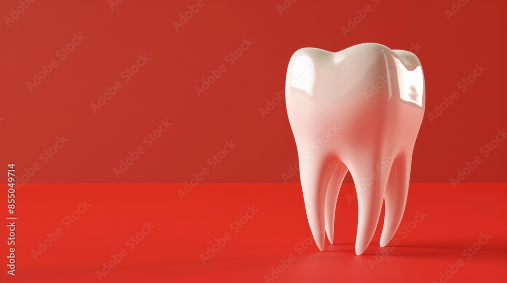 a white tooth on a red surface a white tooth on a red surface