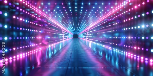 Neon Tunnel with Pink and Blue Lights