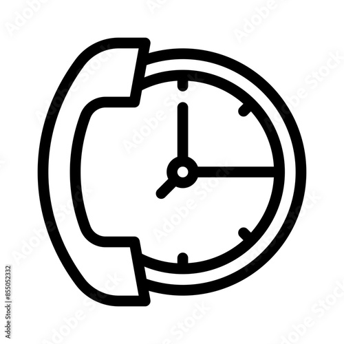 working hours line icon