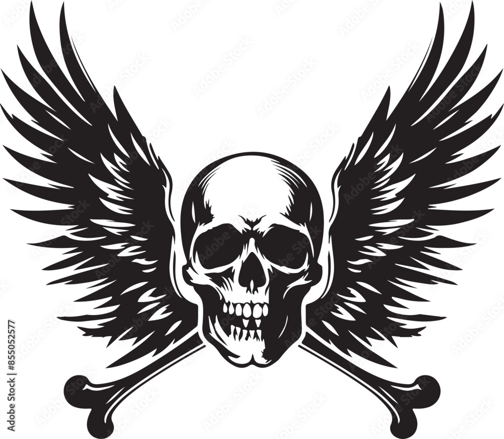 skull with wings skull with wings