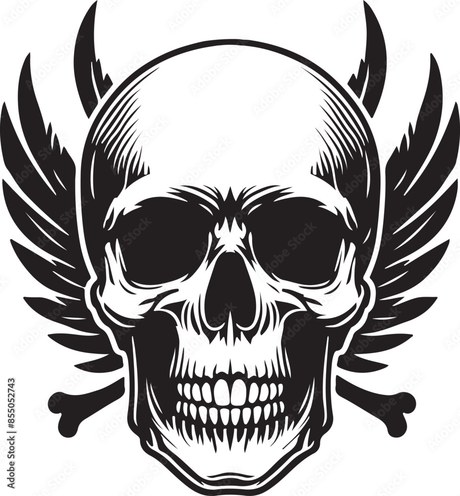 Fototapeta premium skull with wings