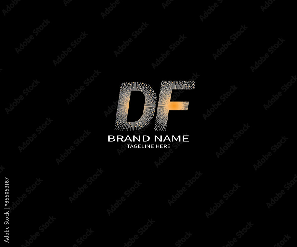 DF LETTER LOGO Design ONE BLACK BACKGROUND DF LETTER LOGO Design ONE BLACK BACKGROUND