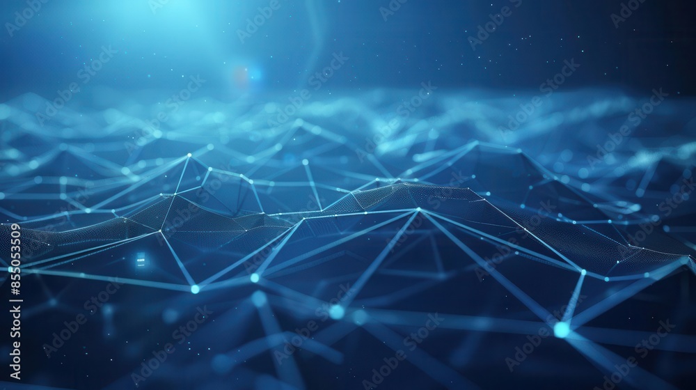 Fototapeta premium abstract wireframe geometric connectivity network ai generated futuristic tech background