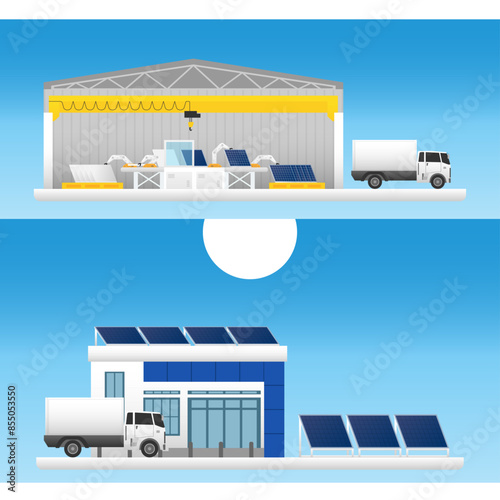 solar cell energy with solar cell  manufactoring, transportation and installation