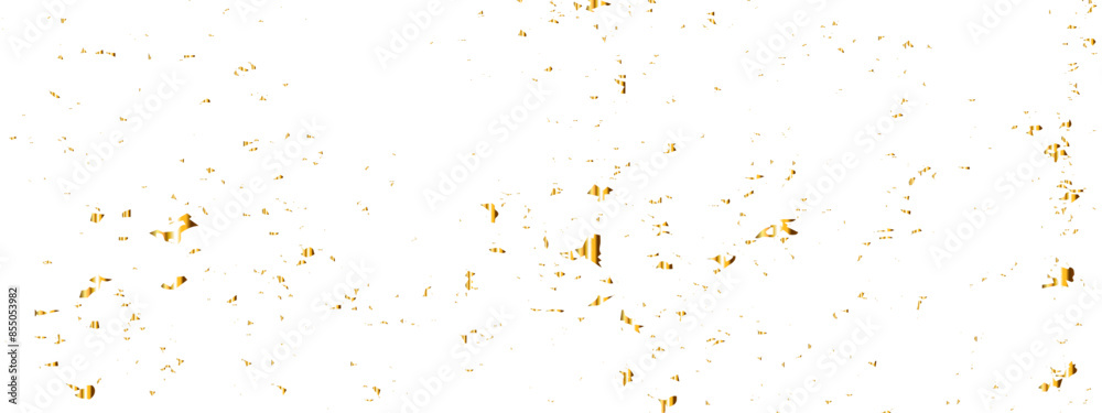 Abstract luxury golden confetti glitter and dust falling down on transparent background. Shiny glittering dust background. Vector illustration.