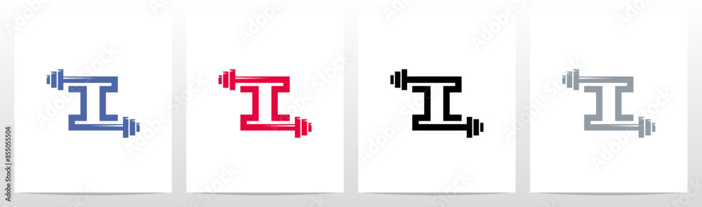 Weightlifting Gym Letter Initial Logo Design I Weightlifting Gym Letter Initial Logo Design I
