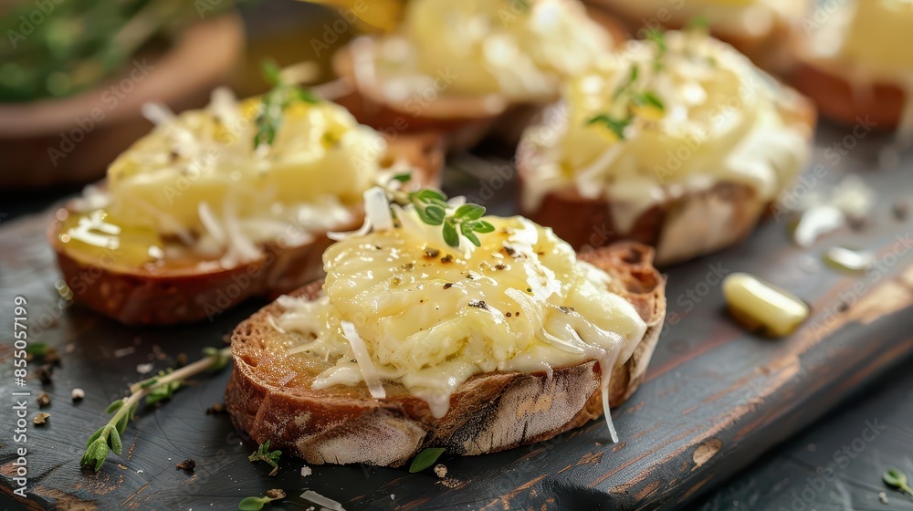 appetizing crostini with creamy brie and camembert cheese perfect for gourmet gatherings appetizing crostini with creamy brie and camembert cheese perfect for gourmet gatherings