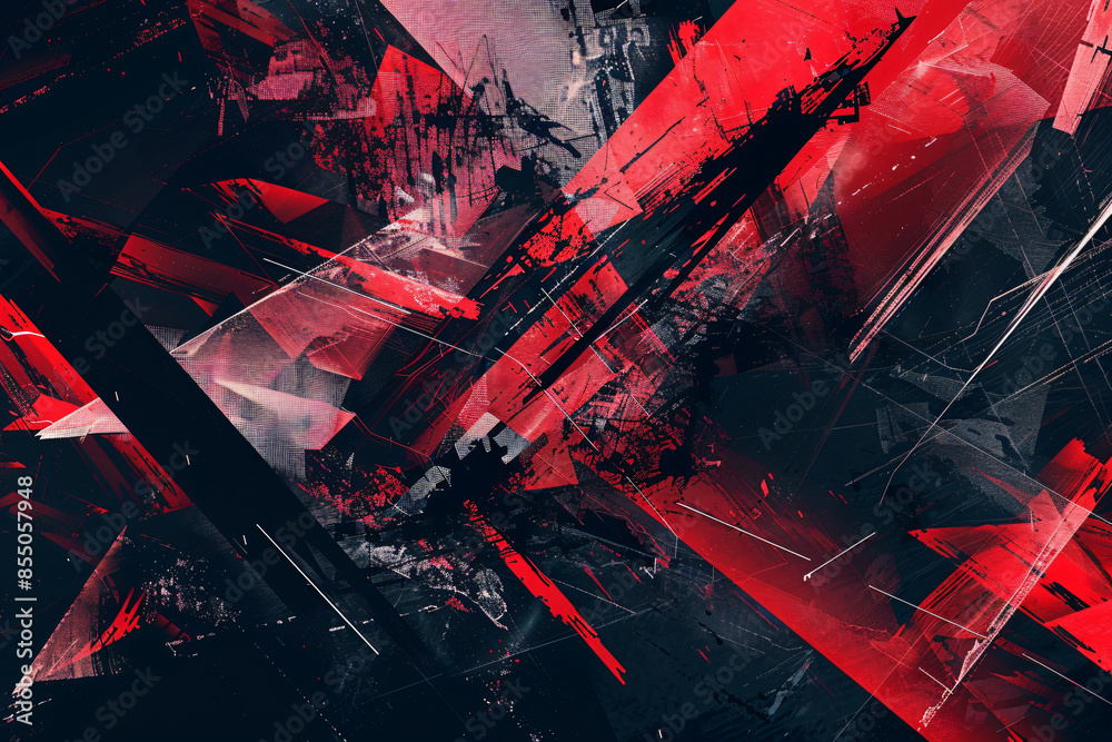 Naklejka premium Abstract digital art background with glitch effect and dark red color, perfect for a modern design project. 