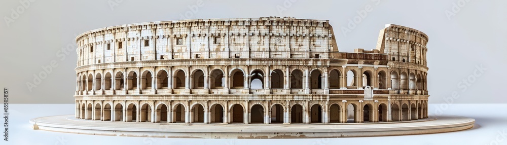 Obraz premium Detailed 3D model of a famous historical building like the Parthenon or the Taj Mahal