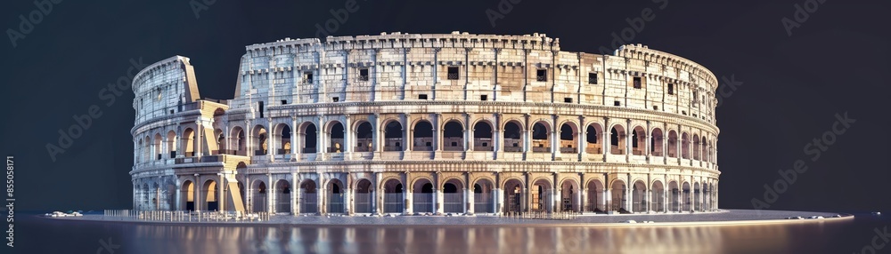 Obraz premium Detailed 3D model of a famous historical building like the Parthenon or the Taj Mahal