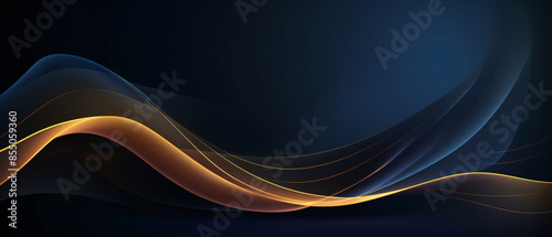Abstract luxury golden lines curved overlapping on dark background, elegant design, artistic wallpaper concept.