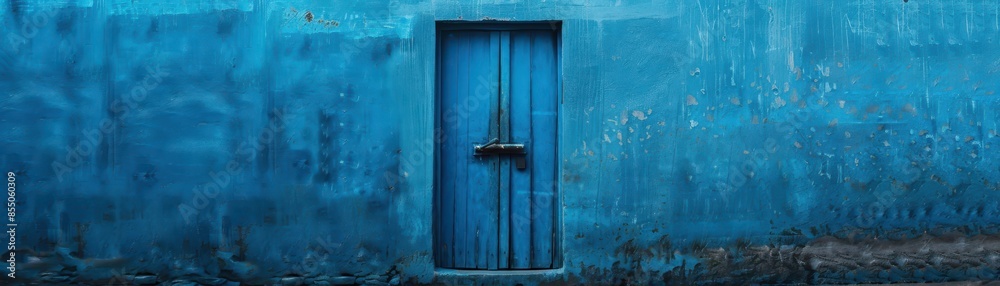 enigmatic blue door set in a moody blue wall enigmatic blue door set in a moody blue wall