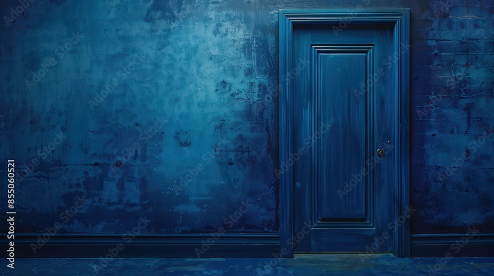 enigmatic blue door set in a moody blue wall enigmatic blue door set in a moody blue wall