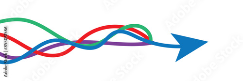 Colorful merging arrows image. Clipart image