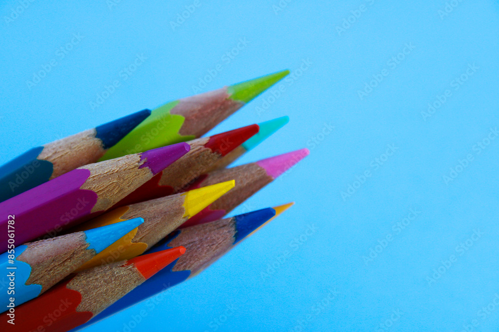 Group of colored pencils diagonally Group of colored pencils diagonally