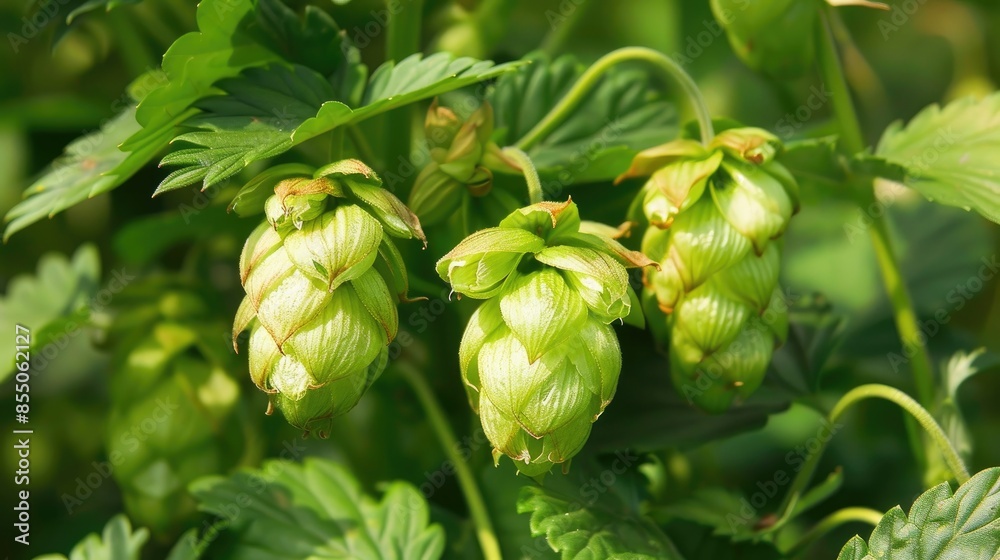 Hop cones maturing in the garden Herbs for medical purposes Hop cones maturing in the garden Herbs for medical purposes