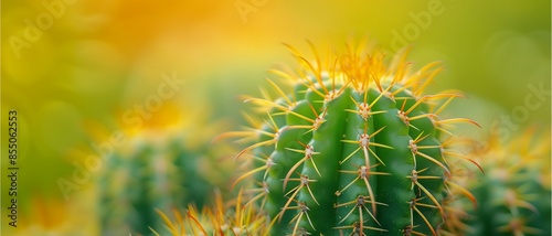 A captivating close-up reveals the intricate details of cactus thorns.