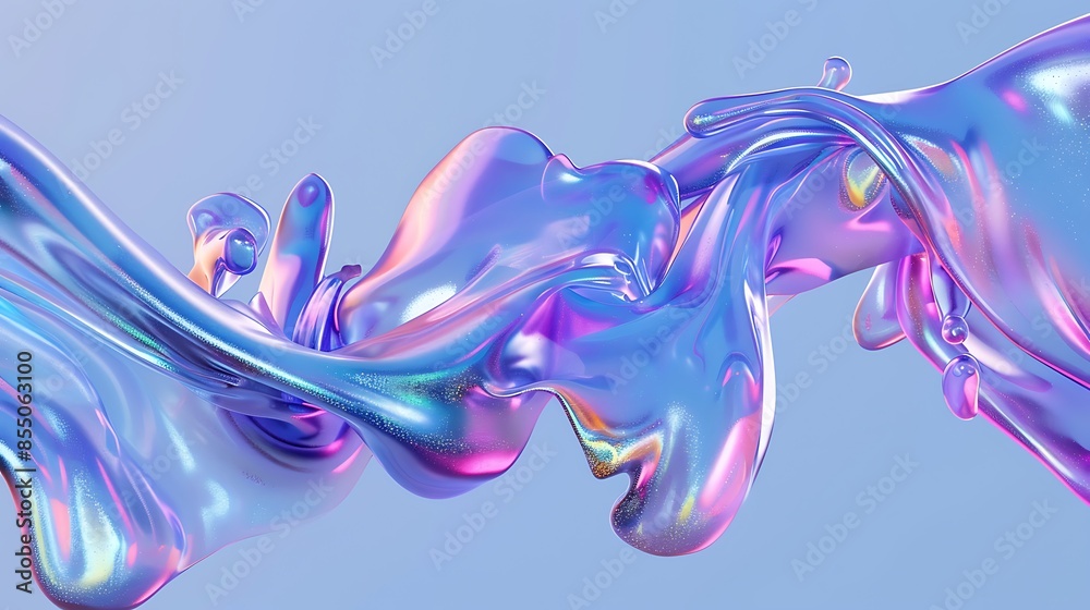 Naklejka premium Iridescent Liquid Waves
