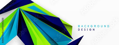 Minimal geometric abstract background. Low poly dynamic triangle design. Trendy techno business template for wallpaper, banner, background or landing