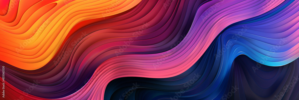 Colorful background with smooth curves and gradients in blue, purple, orange, red, pink and dark colors. Colorful background with smooth curves and gradients in blue, purple, orange, red, pink and dark colors.