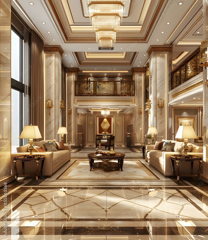 Luxury Home Interior Design with Elegant Decor and Chandelier Luxury Home Interior Design with Elegant Decor and Chandelier