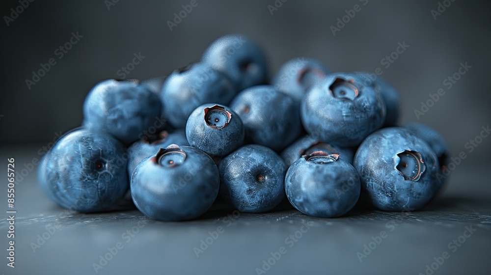 A bunch of ripe blueberries on a white, close-up. Isolated.. Beautiful simple AI generated image in 4K, unique. 