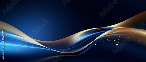 Blue luxury background with golden line decoration and elegant design, sophisticated aesthetic concept.