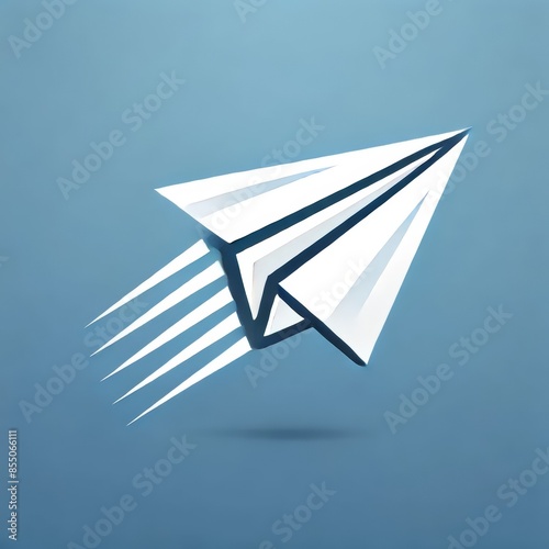 Modern White Paper Airplane Logo photo