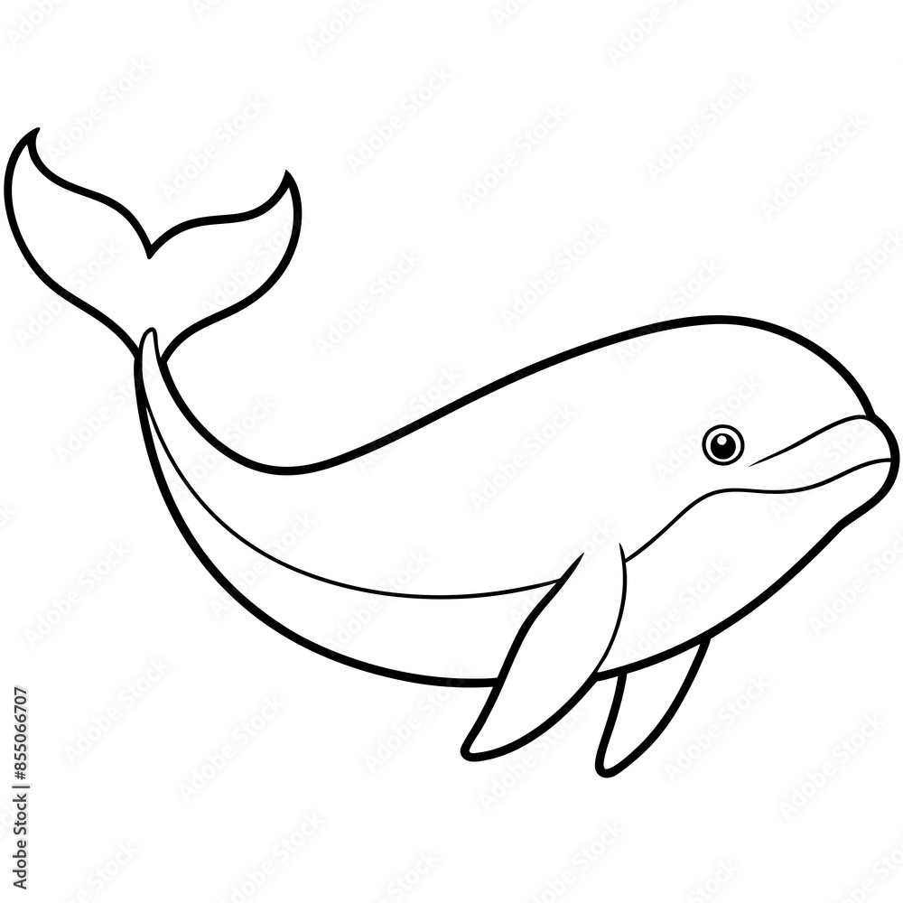 Graceful Whale Line Art Vector Illustration on White Background Graphic Design. Graceful Whale Line Art Vector Illustration on White Background Graphic Design.