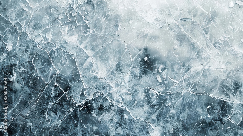Obraz premium cracked ice winter texture frozen grunge background