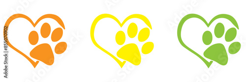 Paw icon vector illustration. paw print sign and symbol. dog or cat paw