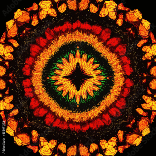 Radiant Mandala: A Symphony of Colors and Patterns