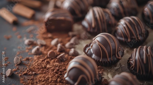 decadent dark chocolate truffles homemade gourmet confectionery still life