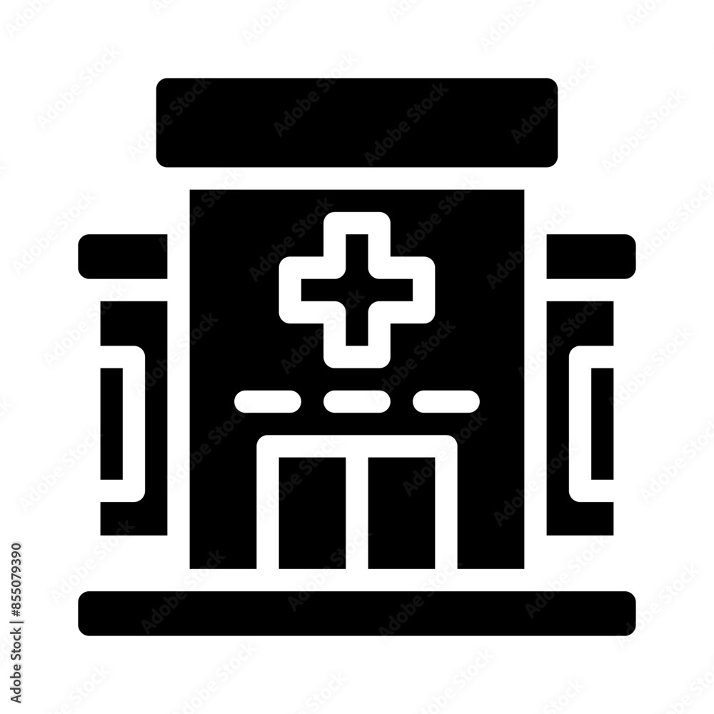 Obraz premium clinic glyph icon