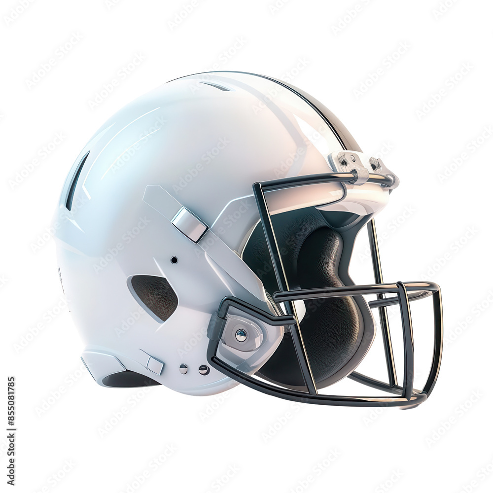White football helmet with black facemask. White football helmet with black facemask.