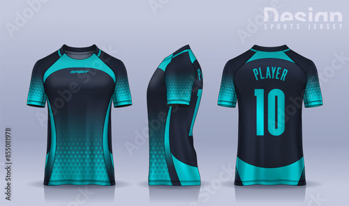 t-shirt sport design template, Soccer jersey mockup for football club. uniform front and back view.	