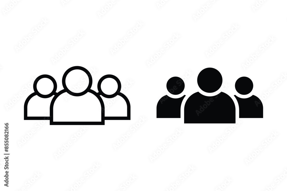 Browse icon sets. Symbol of group of people for your web site design, logo, app, UI Vector design. User icon, silhouette isolated on white background. Browse icon sets. Symbol of group of people for your web site design, logo, app, UI Vector design. User icon, silhouette isolated on white background.