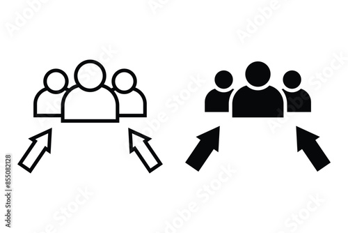 Assembly point. Gathering location. Vector illustration