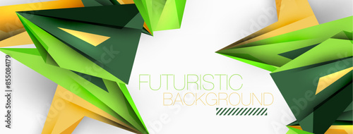 Minimal geometric abstract background. Low poly dynamic triangle design. Trendy techno business template for wallpaper, banner, background or landing