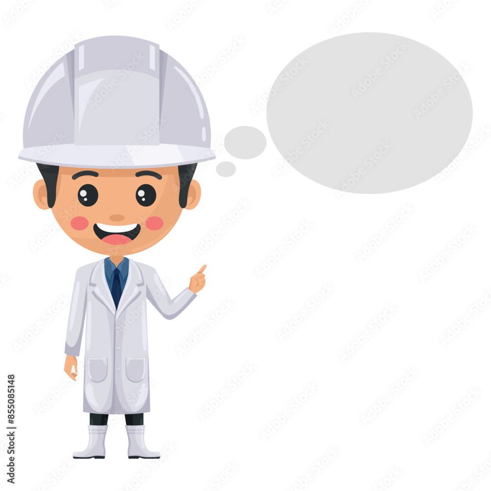Quality control supervisor in food thinking with space for text for advertising, presentations, brochures. Food industry engineer. Science, technology and safety in food production and processing Quality control supervisor in food thinking with space for text for advertising, presentations, brochures. Food industry engineer. Science, technology and safety in food production and processing