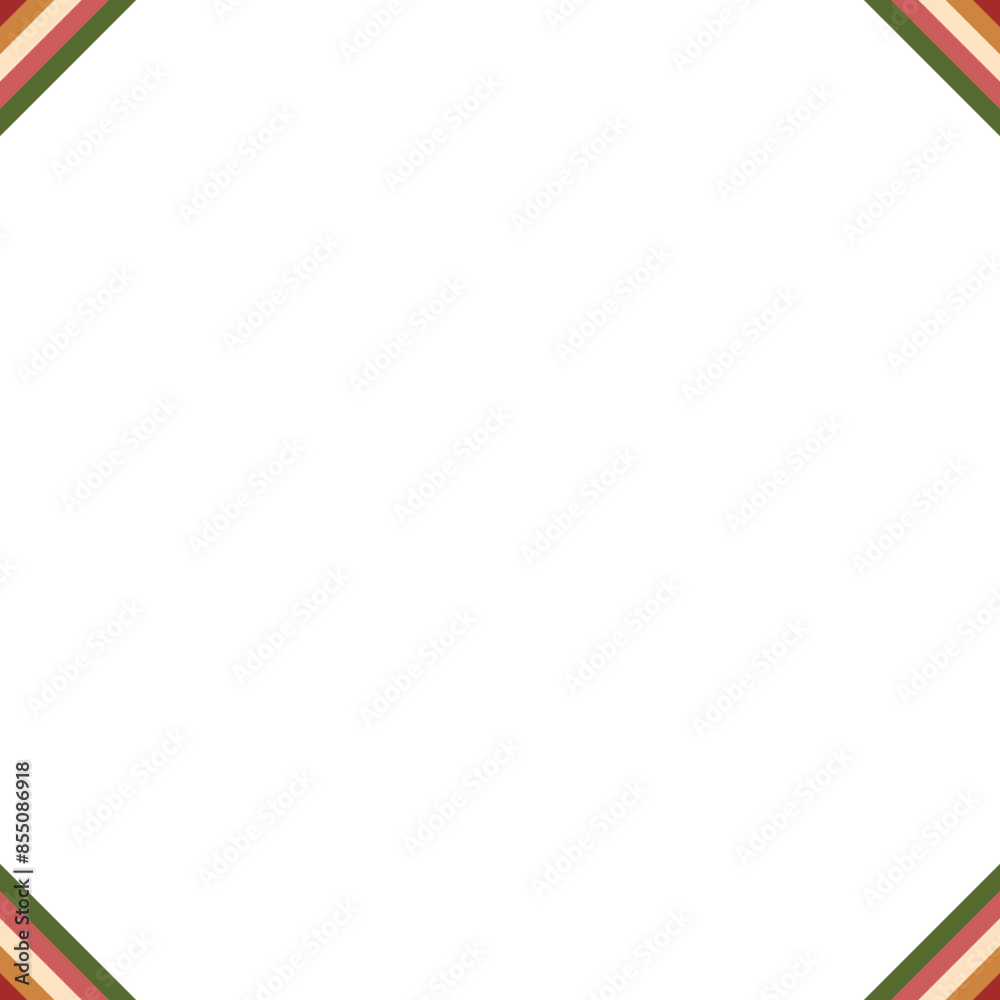 An abstract retro 70's style transparent boho corner border design element. An abstract retro 70's style transparent boho corner border design element.