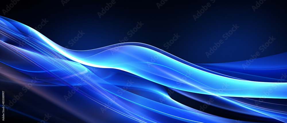 Obraz premium 3D animated looping digital blue lines, 4K background, modern technology concept illustration.
