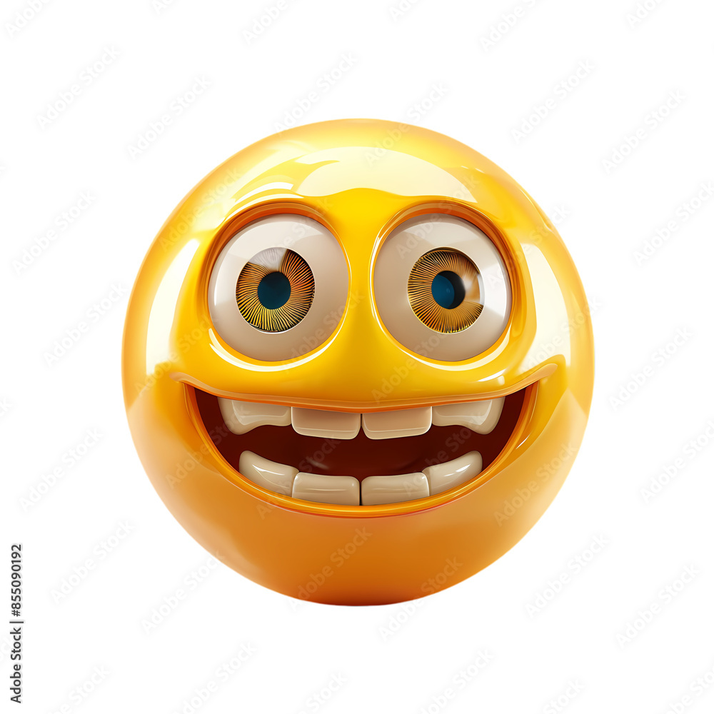 3D Smiley Face Emoji With Wide Open Eyes 3D Smiley Face Emoji With Wide Open Eyes
