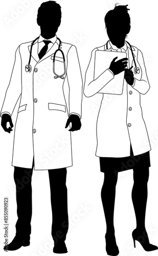 Male and Female Doctors Man...