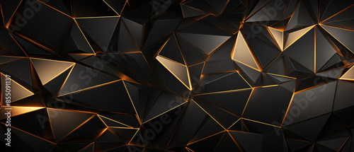 Abstract black and gold geometric shapes background, elegant design, modern artistic digital concept.
